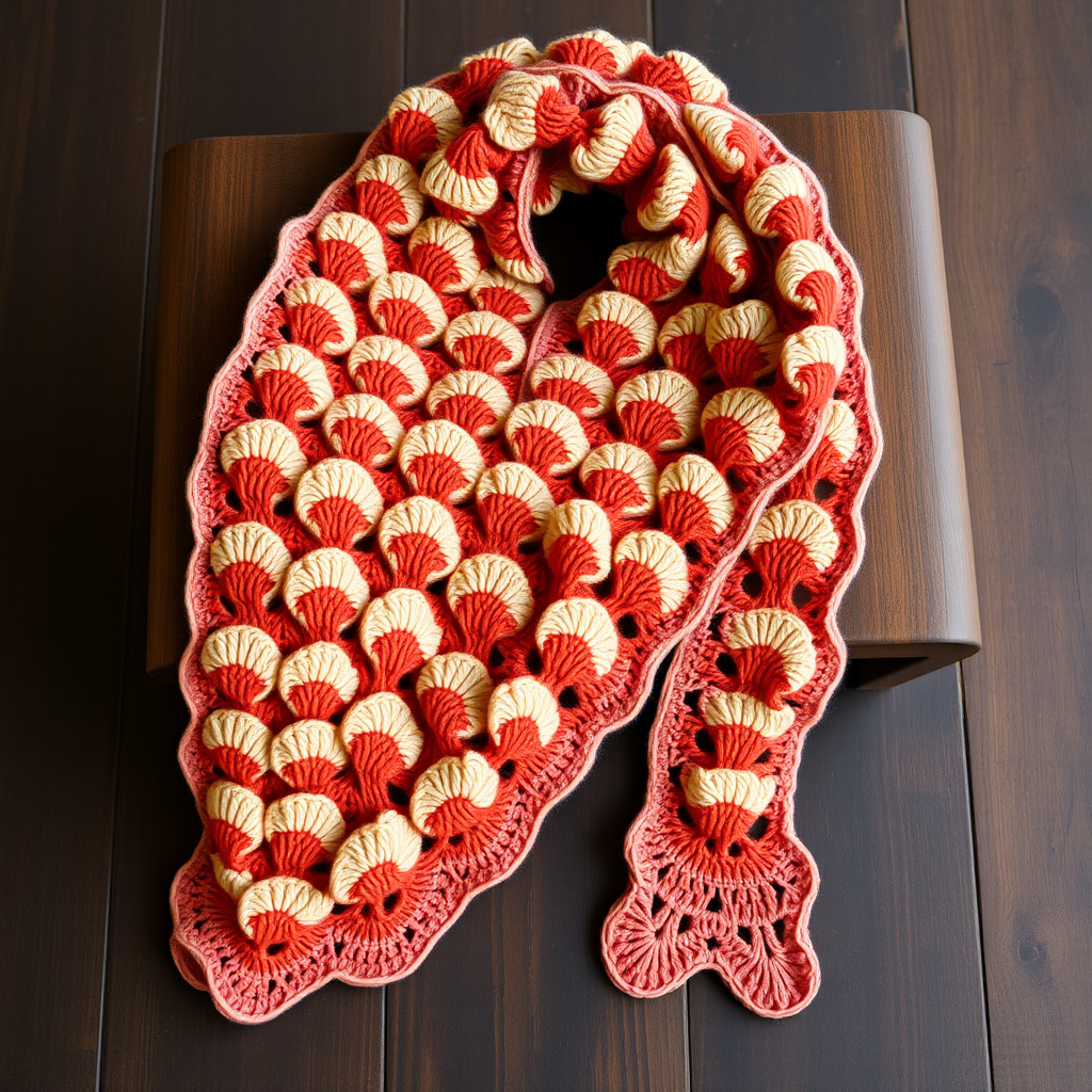 Whispering Dune Tunisian Shell Stitch Scarf Free Pattern – Desert Bloom Wrap