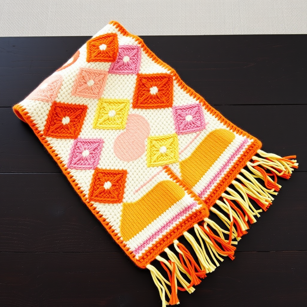 Citrus Grove Mosaic Scarf Free Pattern – Knit a Zesty Striped Wrap