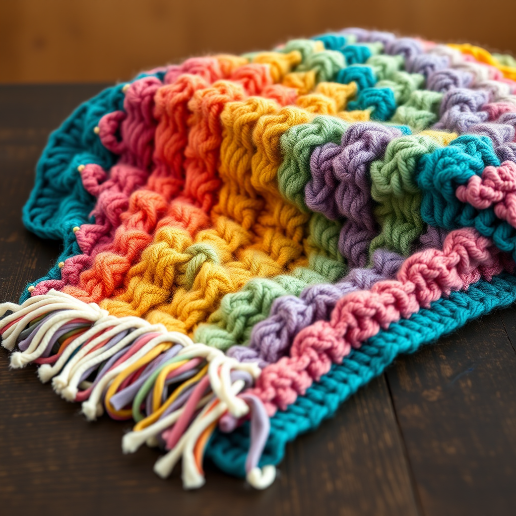 The Prism Drift Throw Free Pattern – Knit a Rainbow Larksfoot Blanket