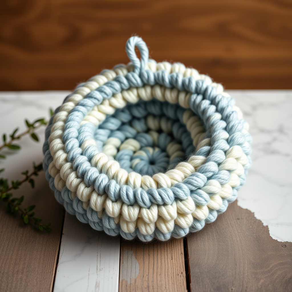 The Marbled Mist Bath Pouf: A Free Crochet Pattern for a Luxurious, Textured Spa Essential