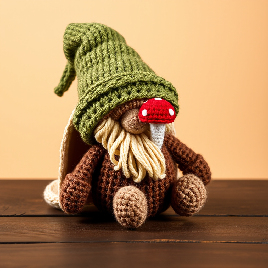 Whimsical Woodland Sprout Gnome Free Pattern – Crocheted Mossy Garden Guardian