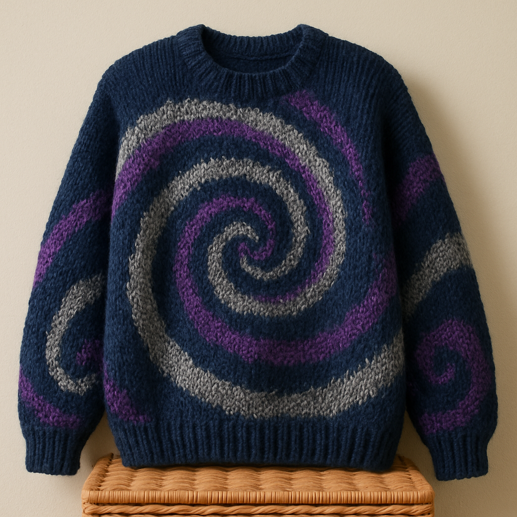 Galactic Swirl Chunky Knit Sweater Free Pattern