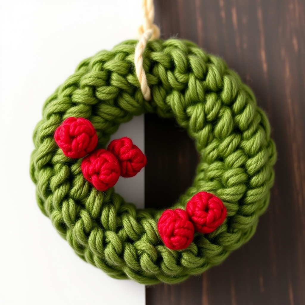 Frosted Berry Wreath Ornament Free Pattern – Crochet a Mini Nordic Holiday Charm