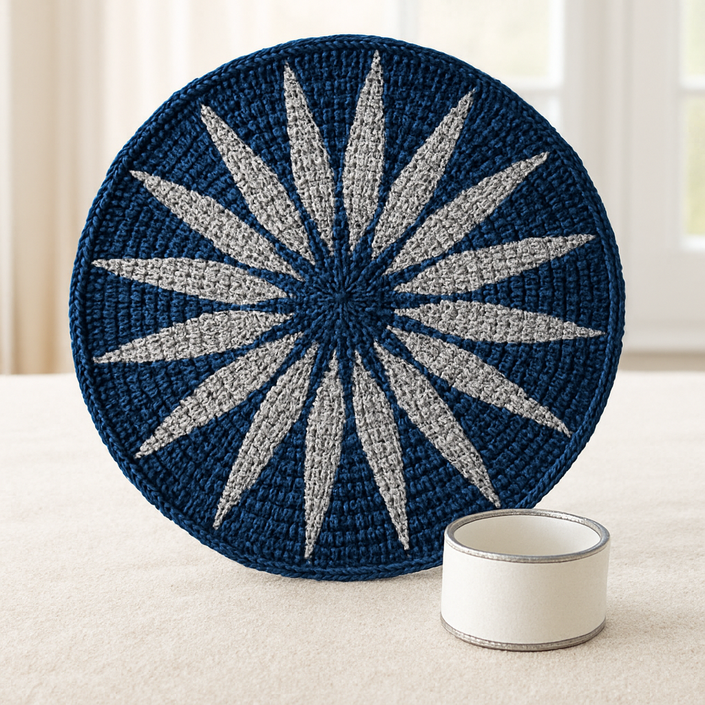 Celestial Starburst Placemats & Napkin Rings Free Pattern