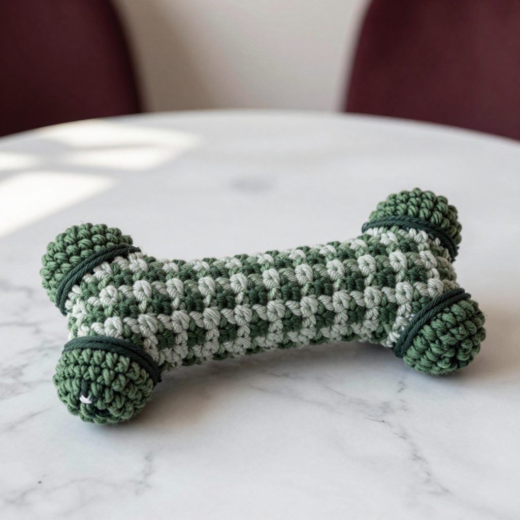 Moss Ripple Bone Chew Free Pattern: A Minimalist Crochet Dog Toy