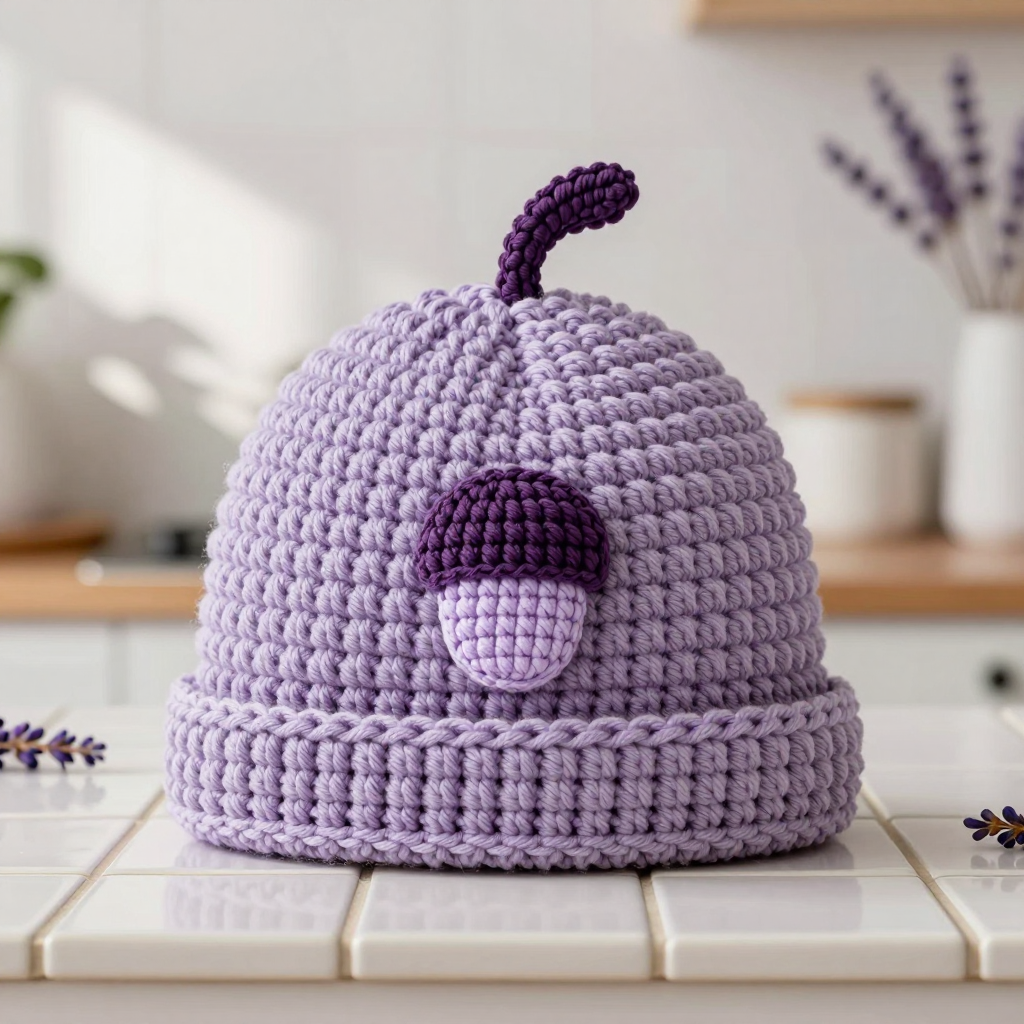 Twilight Acorn Cap Baby Beanie Free Crochet Pattern