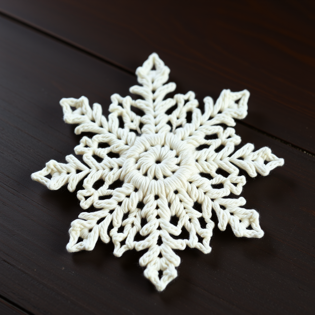 Frosted Fern Lace Snowflake Free Pattern – Delicate Crochet Ornament