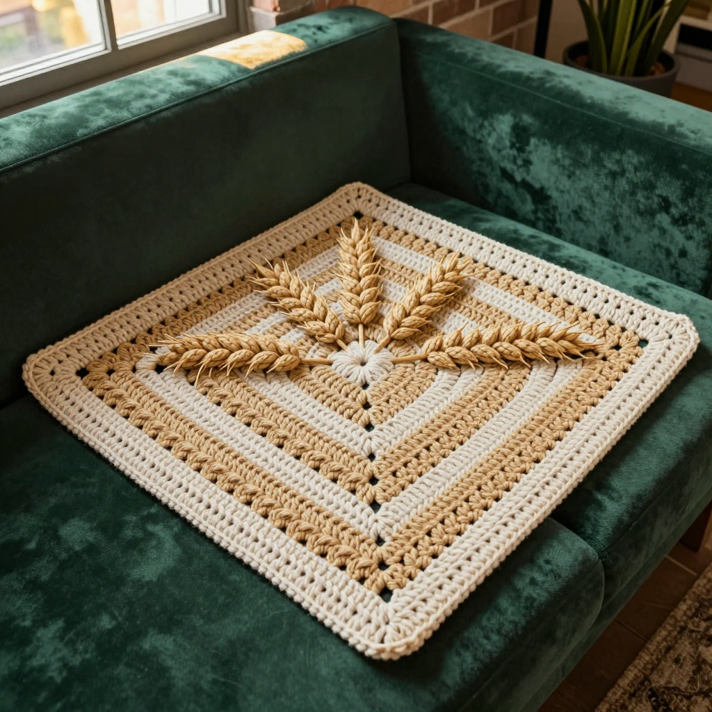 Wheat Sheaf Granny Square Free Crochet Pattern