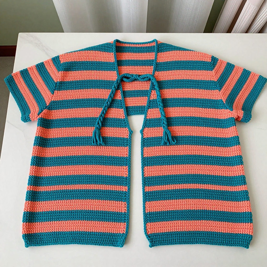 Striped Cottage Ruana: Free Crochet Pattern