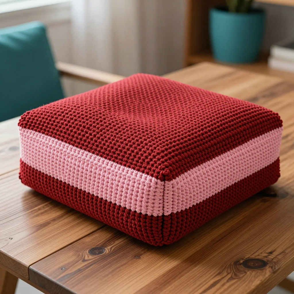 Chunky Square Cabin Cushion: Free Knit Pattern