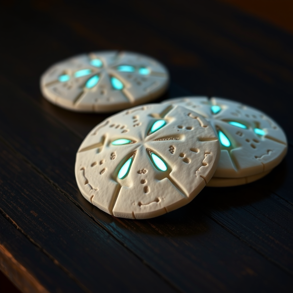 Free Pattern: The Bioluminescent Sand Dollar Coasters