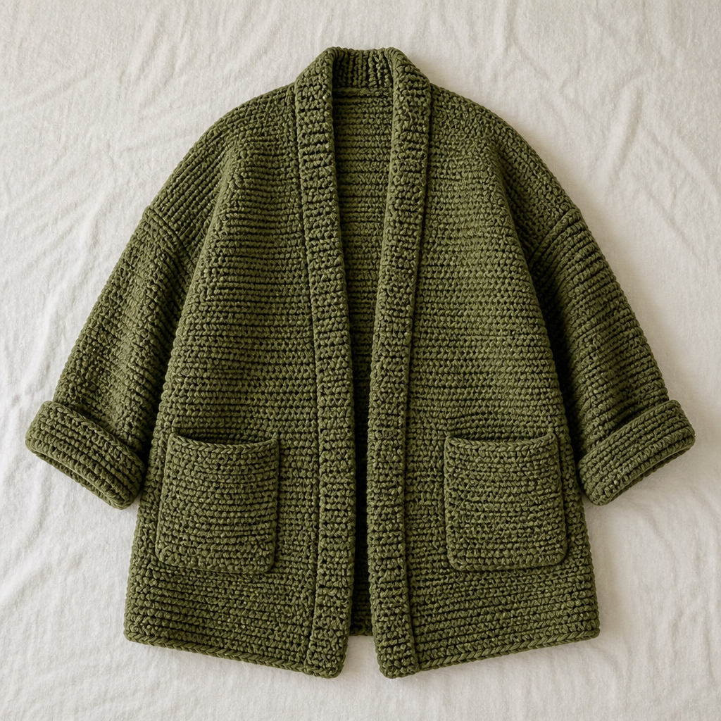 Crochet Cozy Oversized Olive Jacket Free Pattern