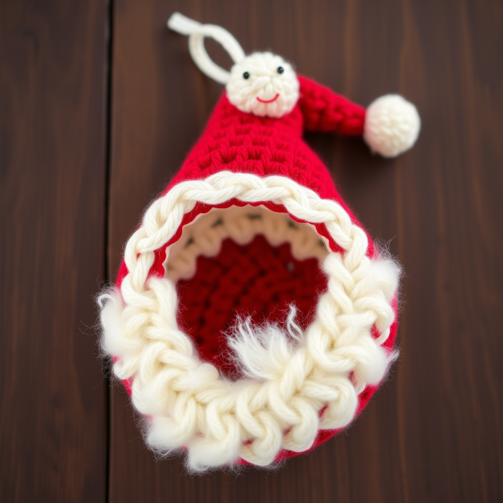Candy Cane Crochet Santa Ornament Free Pattern – A Jolly Holiday Keepsake