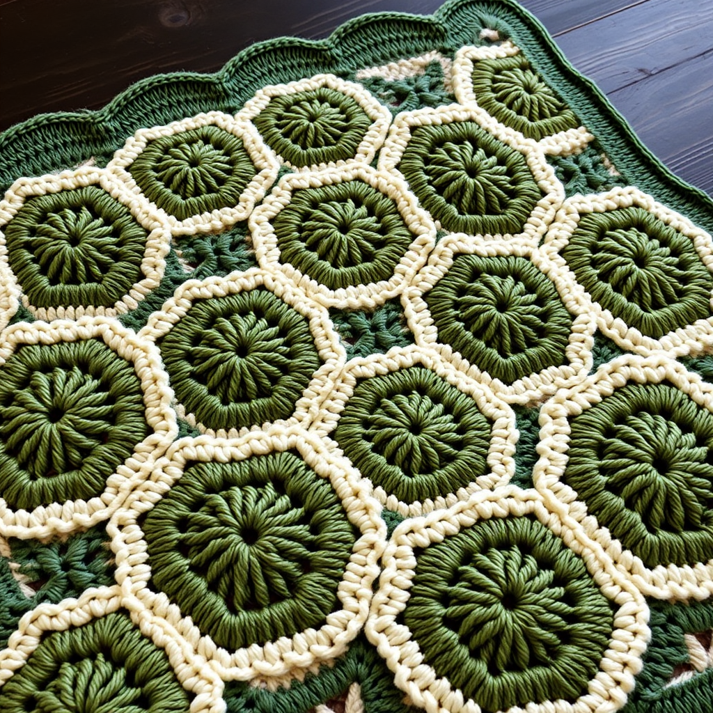 Whispering Pines Hexagon Throw Free Pattern