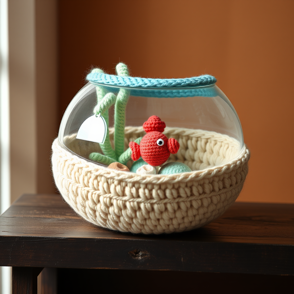 The Enchanted Kelp Forest Fish Bowl: A Free Crochet Pattern for a Textured, Underwater Terrarium