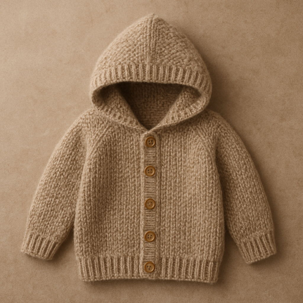 Crochet Playful Textured Button-Up Toddler Hoodie Free Pattern