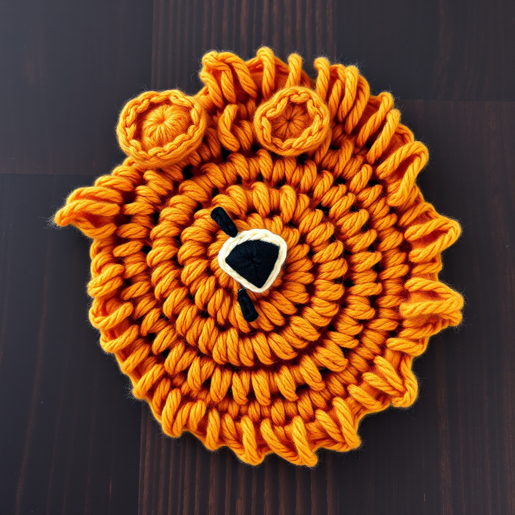 Savanna Sunset Tiger Applique Free Pattern – Crocheted Roaring Cub Wall Art