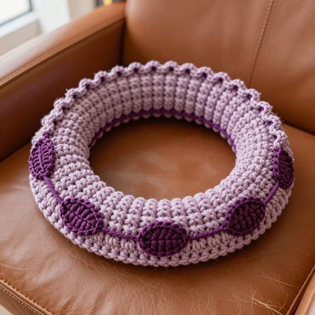 Mauve Vine Crochet Scrunchie Free Pattern