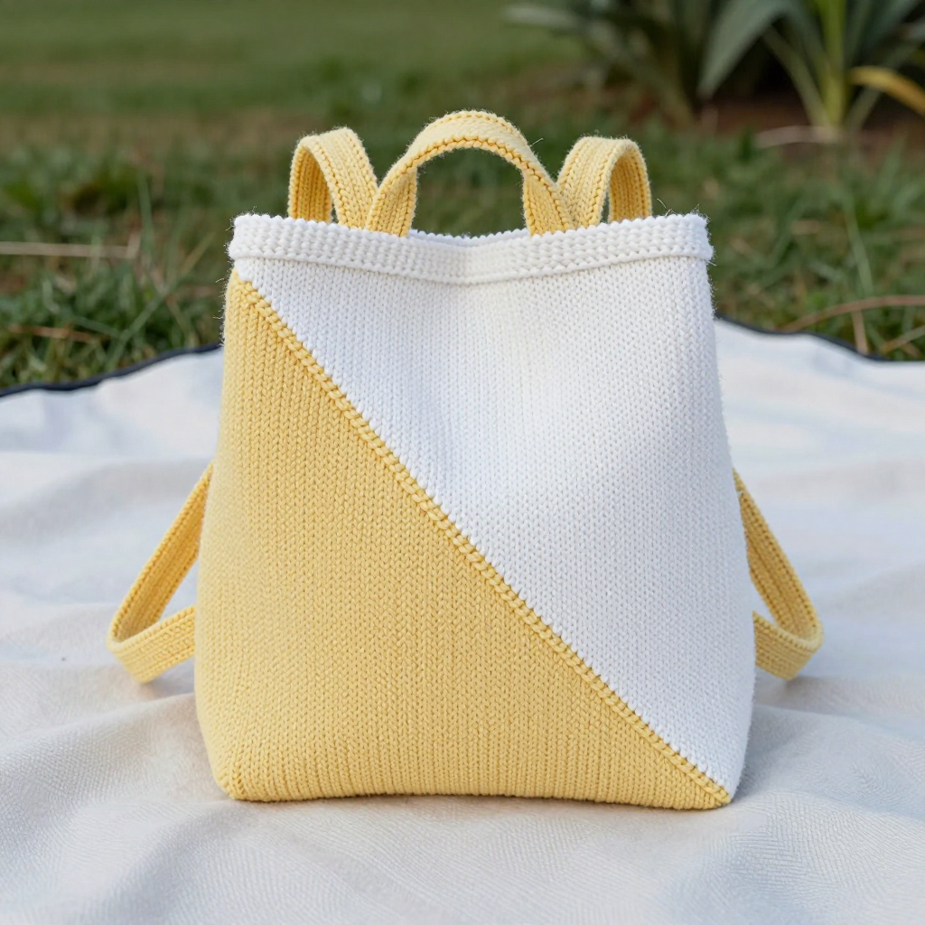 Corner Colorblock Herringbone Knit Backpack Free Pattern