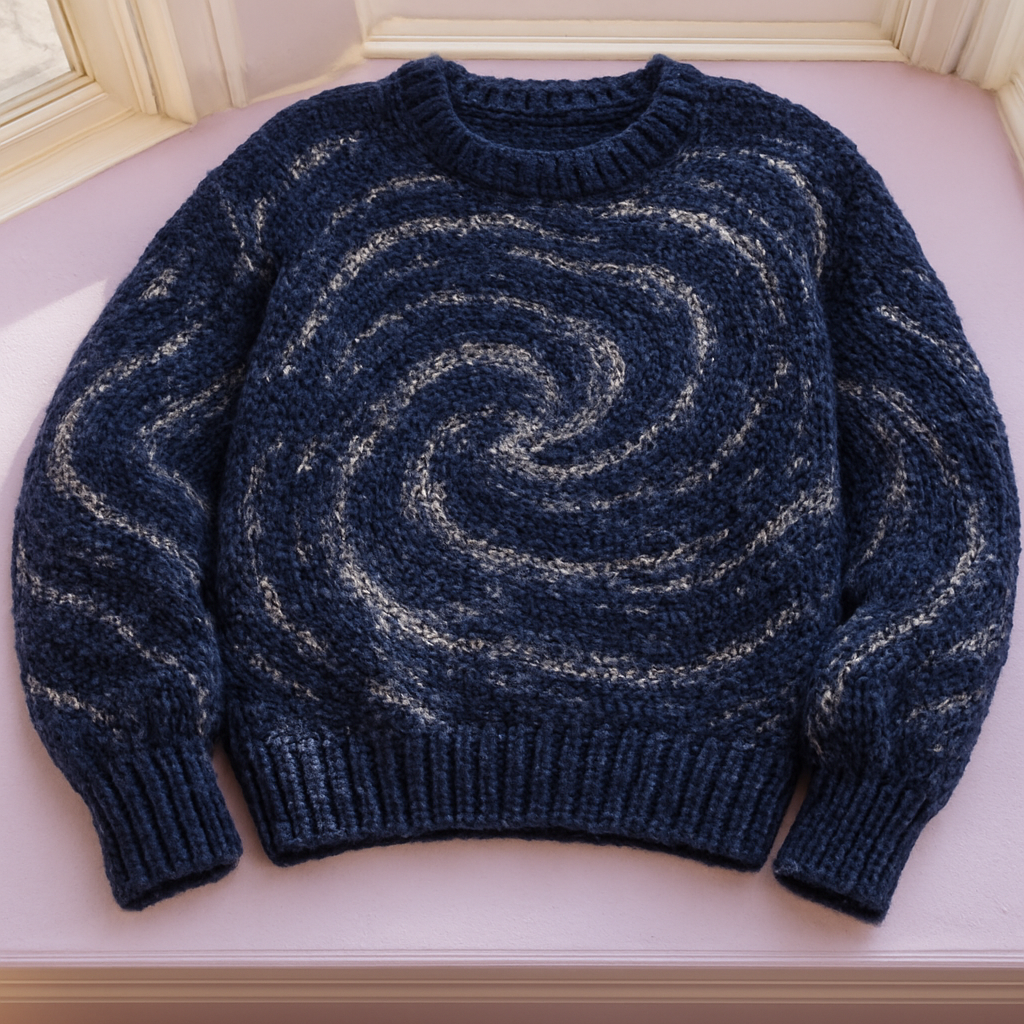 Galactic Ripple Chunky Knit Sweater Free Pattern