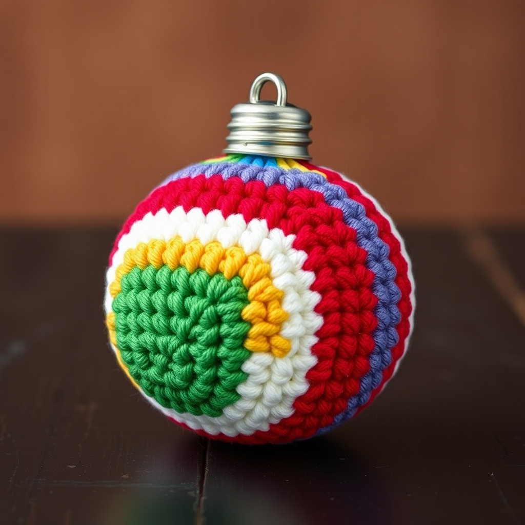 Free Pattern: Kaleidoscopic Prism Holiday Bulb Amigurumi