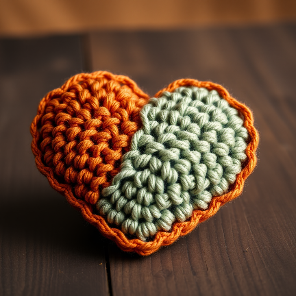 The Ember & Ivy Heart Applique: A Free Crochet Pattern for a Textured, Two-Tone Love Token
