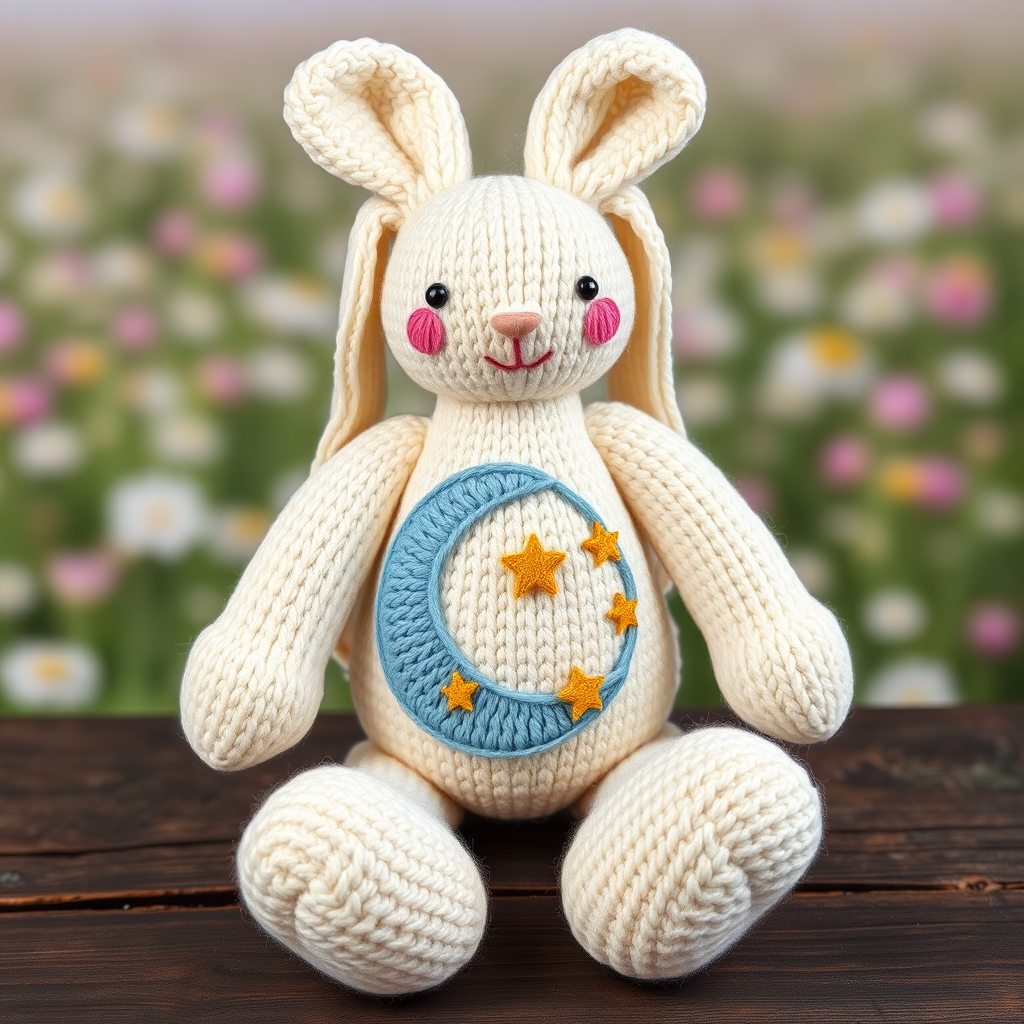 Moonlit Meadow Bunny Free Pattern – Knit a Dreamy Starry-Eyed Companion