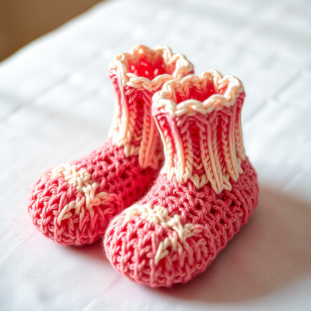 Adorable Two-Tone Crochet Baby Booties