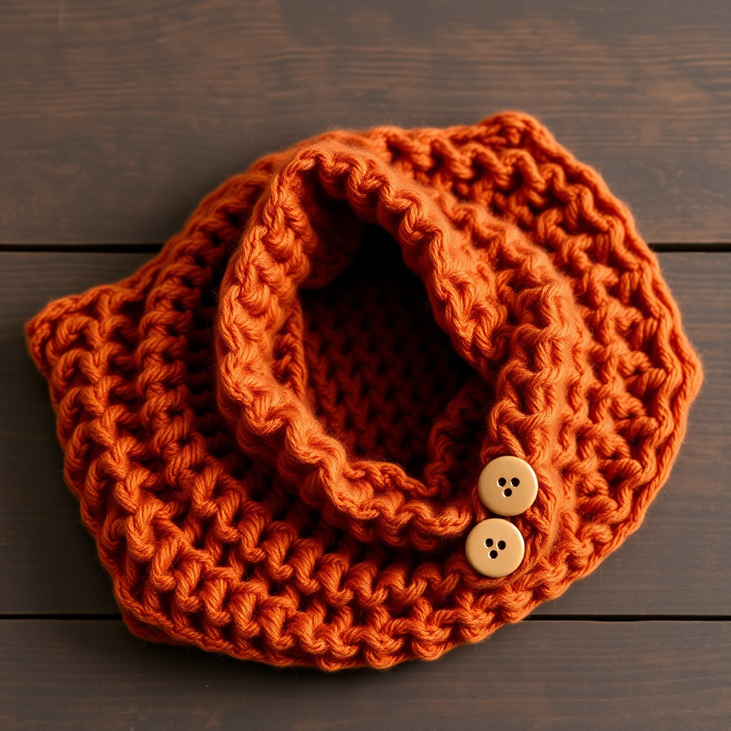 Willow & Ember Button-Up Crochet Cowl Free Pattern – Cozy 4-Size Neck Warmer