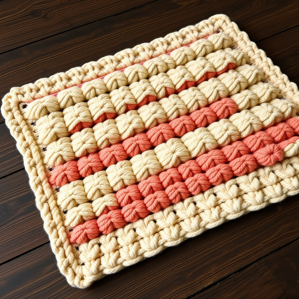 Coral Cascade Bathroom Rug Free Pattern – Knit a Seaside Stone Path