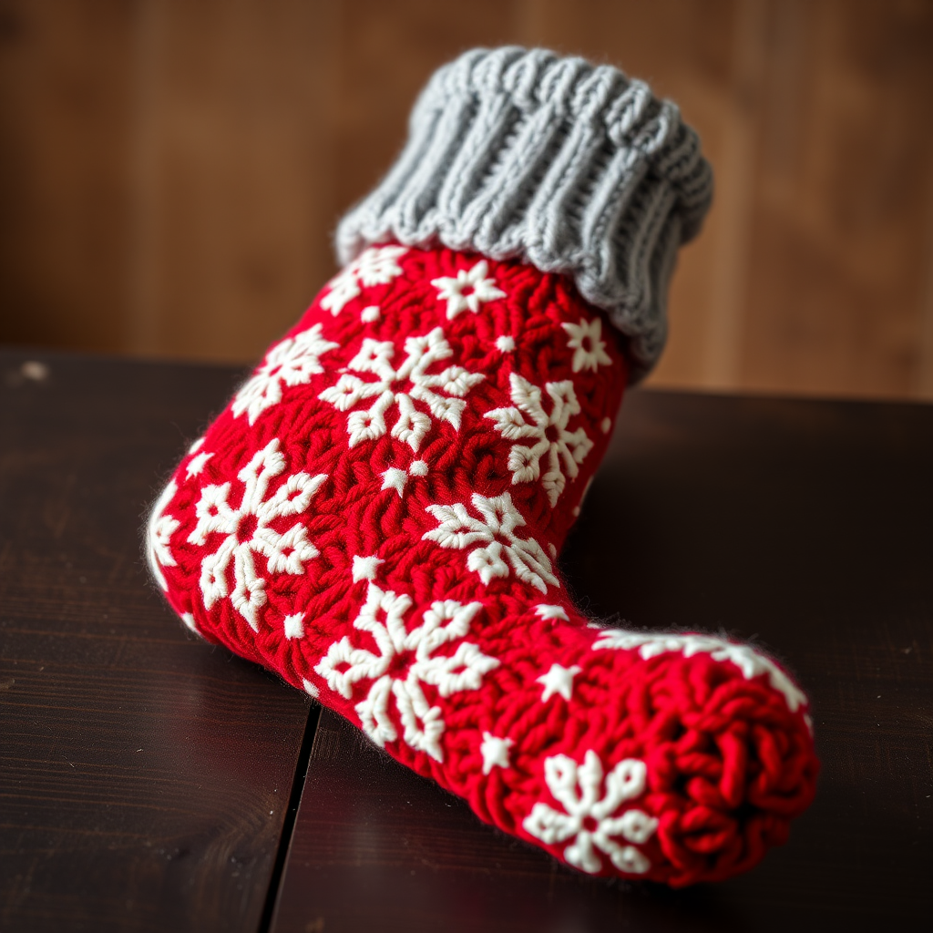Nordic Charm Crochet Christmas Stocking Free Pattern
