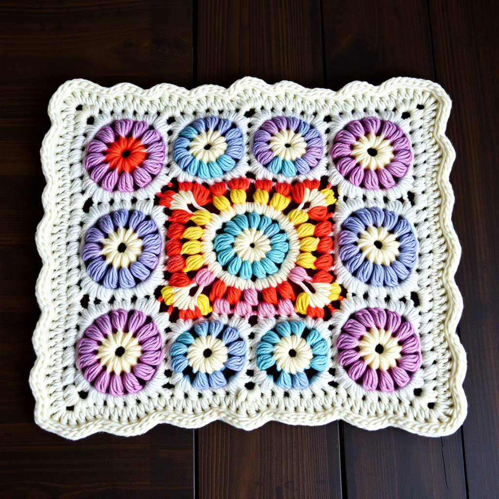 Sunburst Spectrum Crochet Baby Blanket Free Pattern