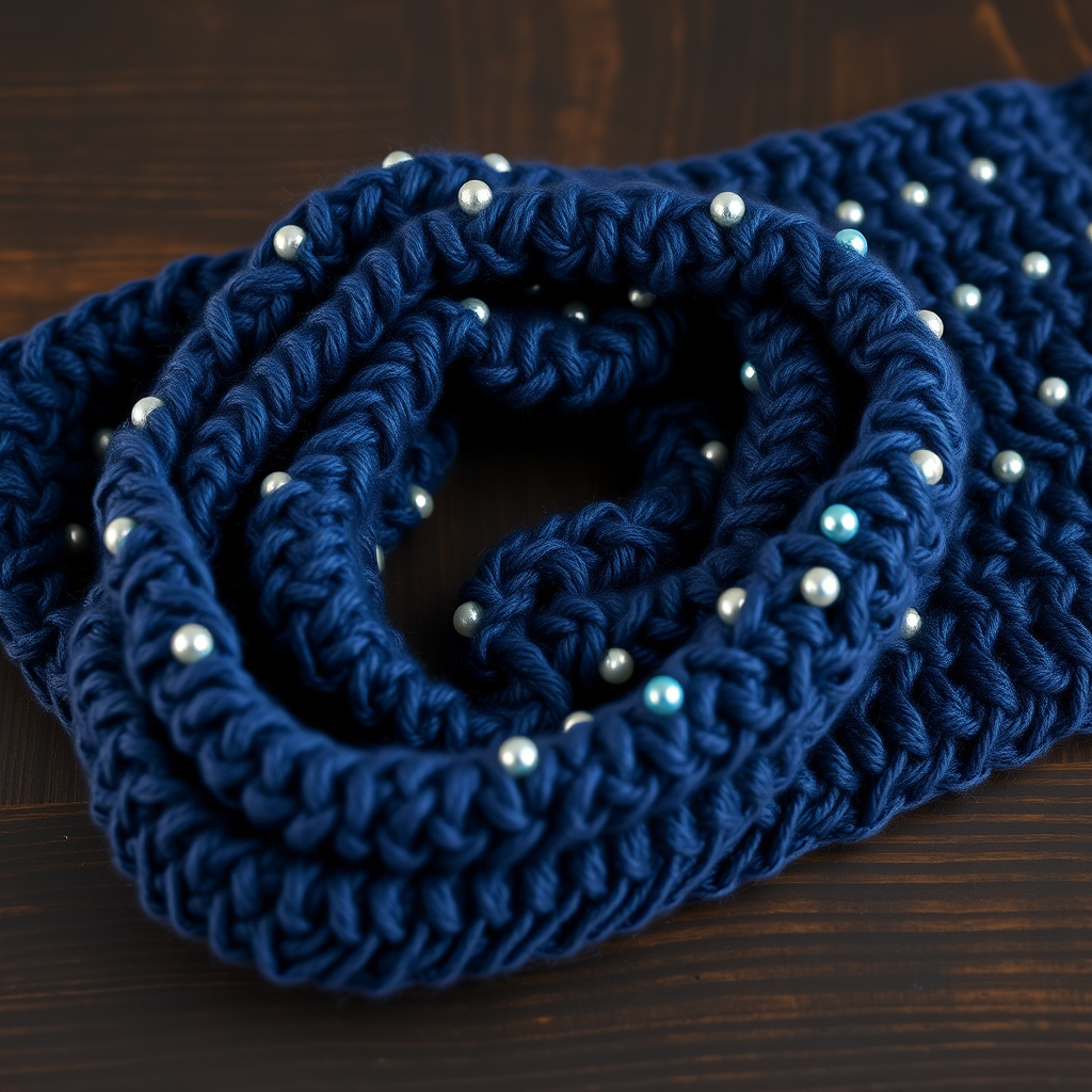 Celestial Dewdrop Beaded Single Crochet Scarf Free Pattern – A Starry Night Stitch