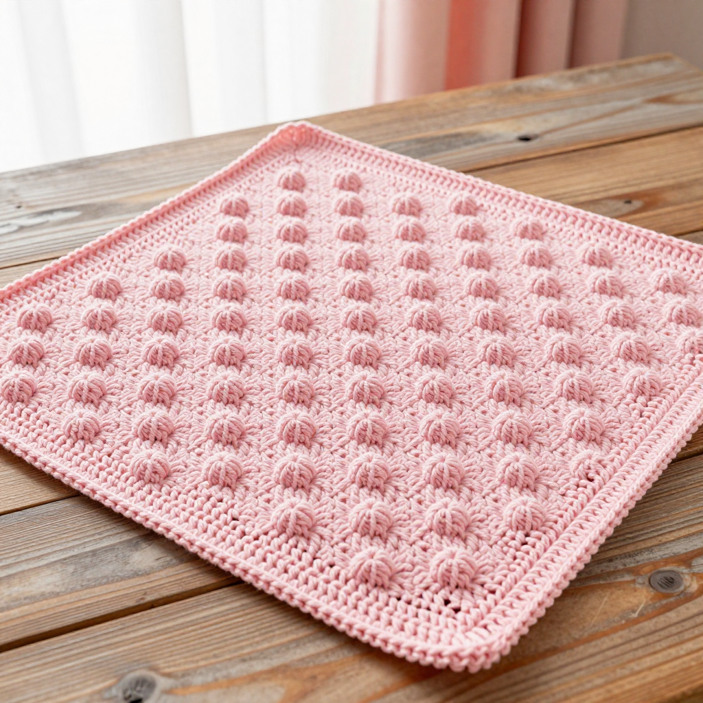 Rosewater Bobble Dot Napkins Free Pattern