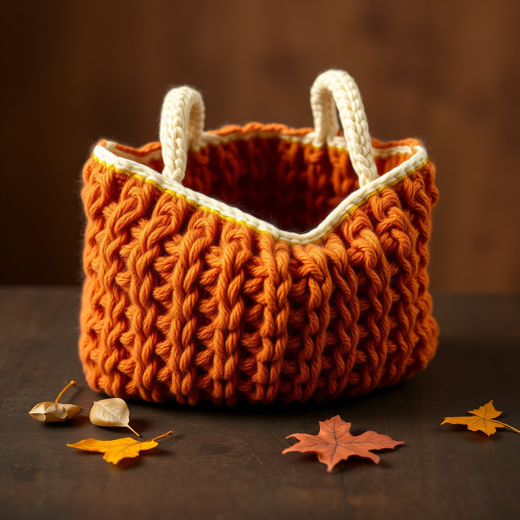 Harvest Moon Basketweave Bag Free Pattern – Chunky Knit Tote with Woven Texture