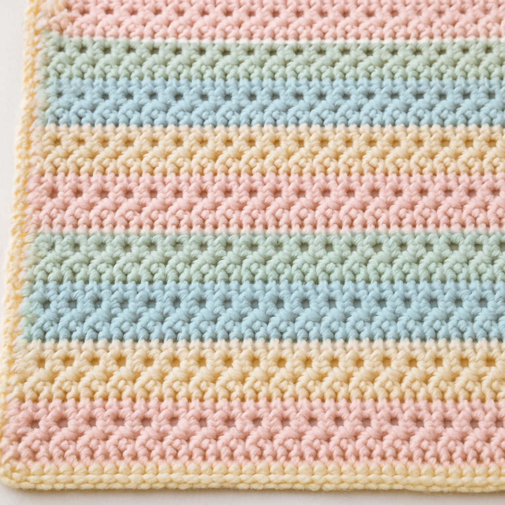 Free Pattern: Pastel Farmhouse Rustic Baby Blanket with Lace Mesh