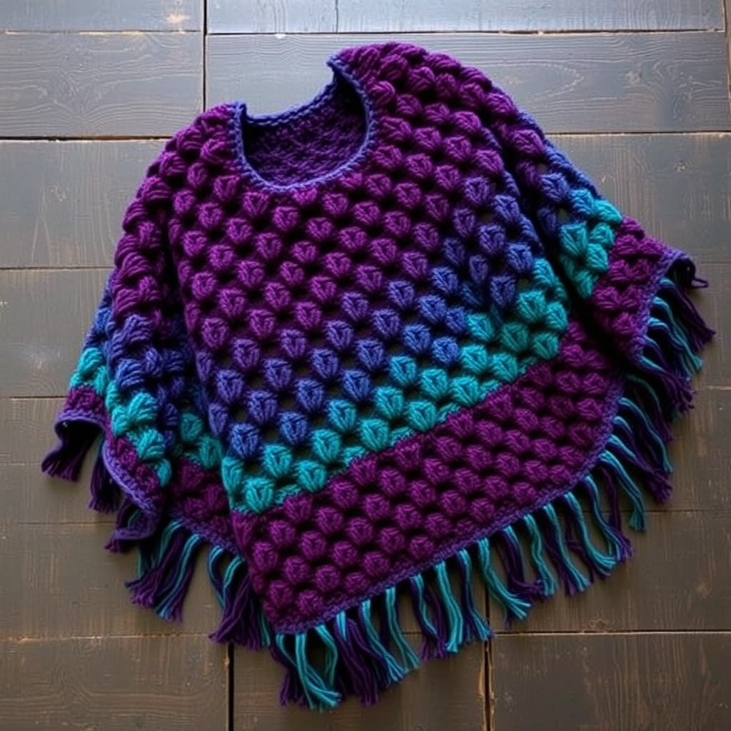 Regal Cascade Poncho Free Pattern – A Knitted Diamond Lattice Wrap