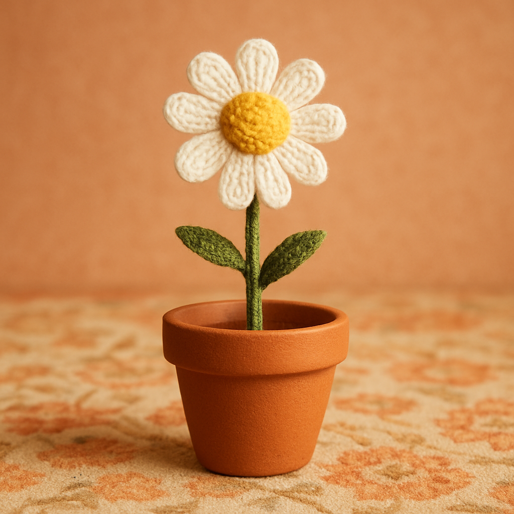 Sunlit Meadow Potted Daisies Free Pattern
