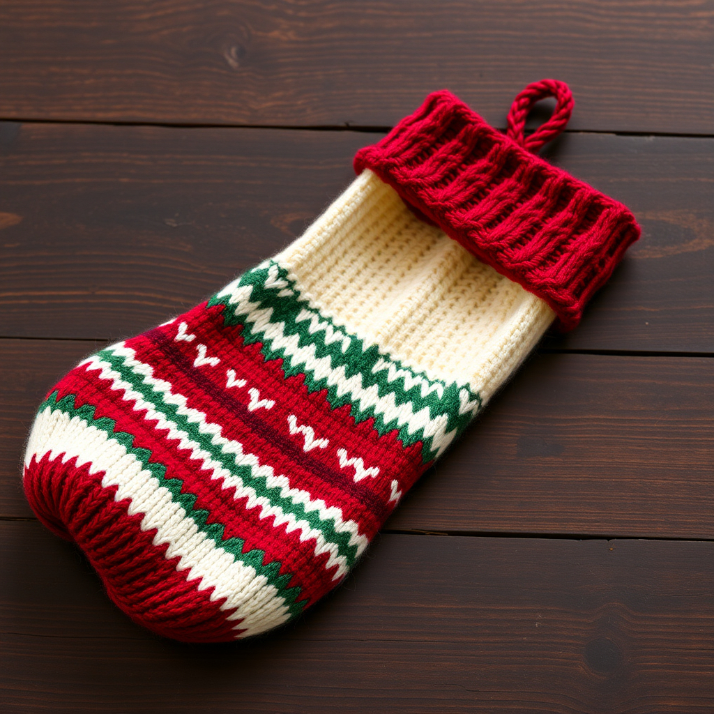 Cranberry Glow Striped Stockings Knitting Pattern – Free Pattern