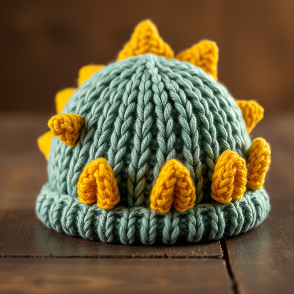 The Stegosaurus Spike Hat: A Free Knitting Pattern for a Playful, Textured Dino Hat