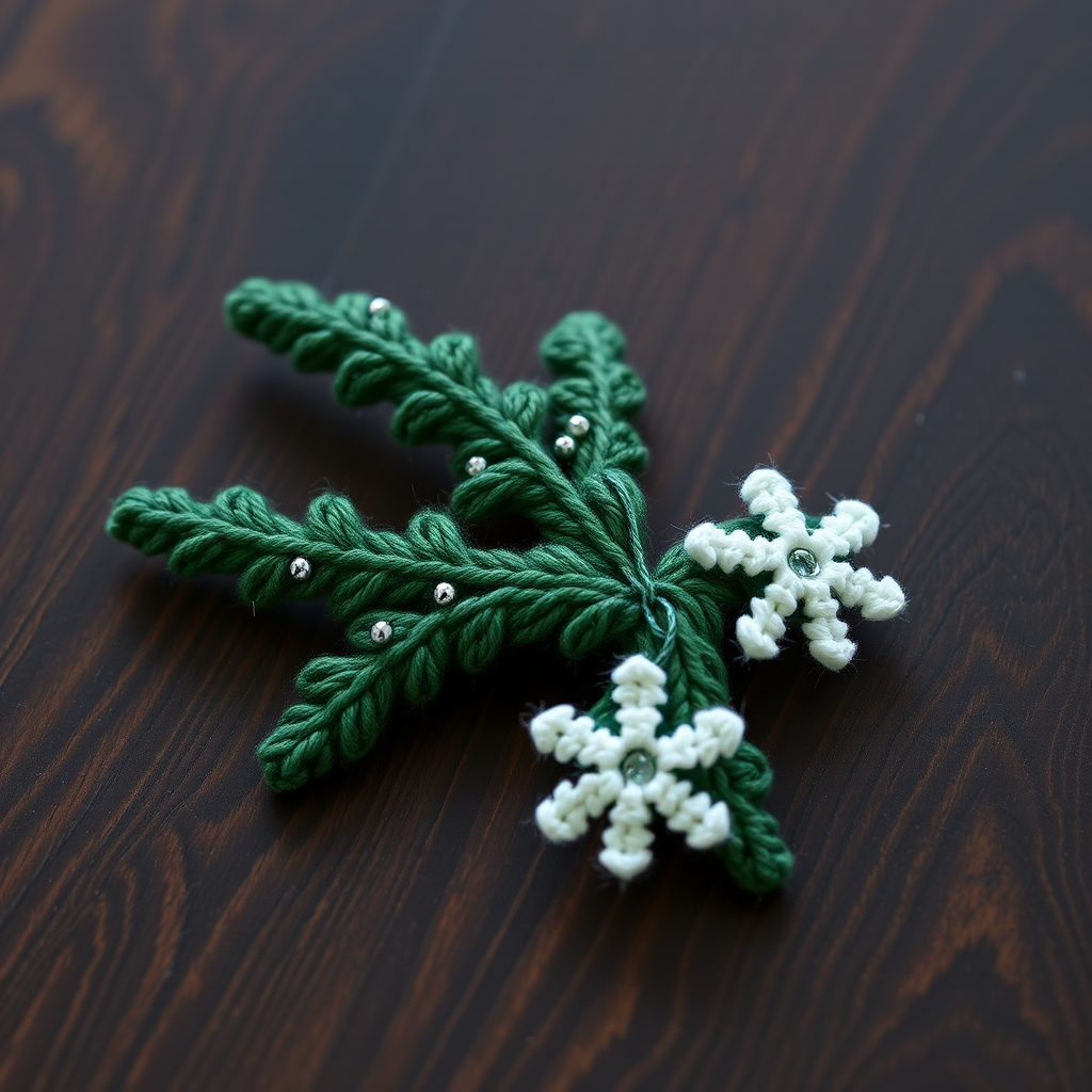 The Frosted Fern Sprig Free Pattern – A Crocheted Winter Woodland Charm