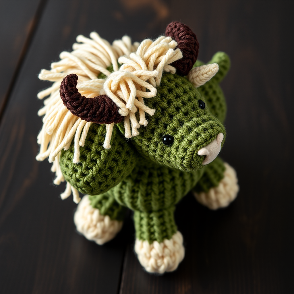 Mossy Glen Highland Bull Amigurumi Free Pattern – Knit a Plush Meadow Guardian