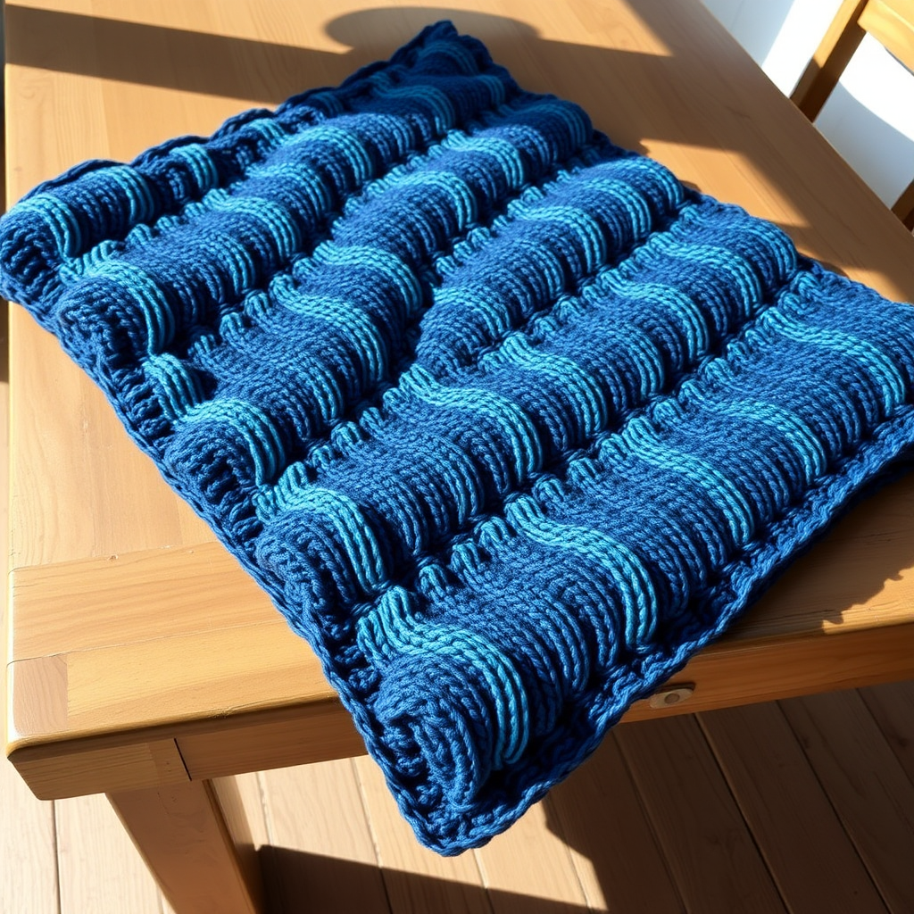 The Textured Waves Chunky Blanket Free Pattern