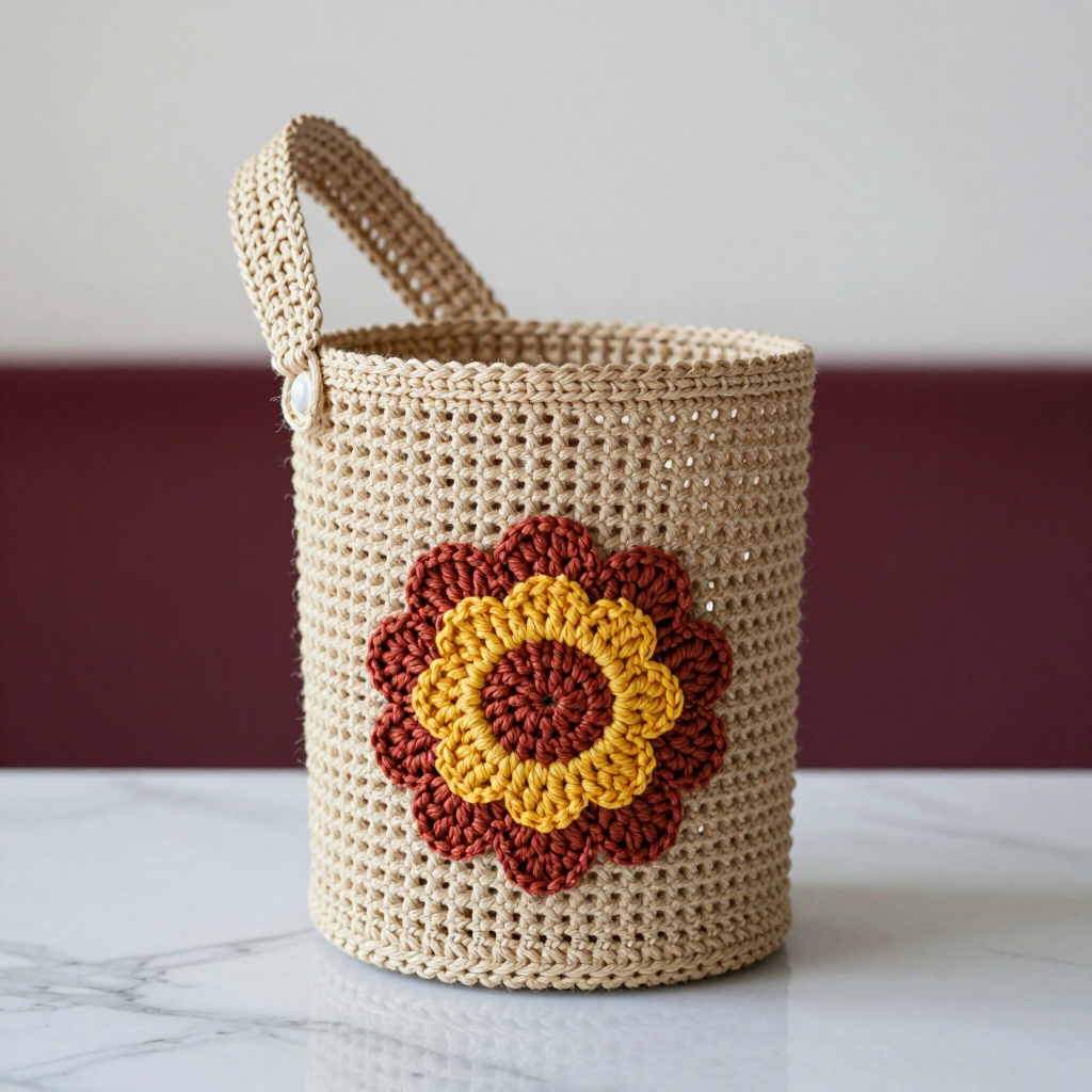 Spice Market Waffle Bottle Sling: Free Crochet Pattern