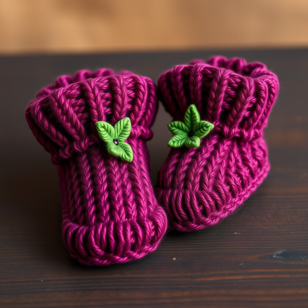 The Woodland Berry Patch Baby Booties: A Free Knitting Pattern for Textured, Heirloom-Quality Footwear