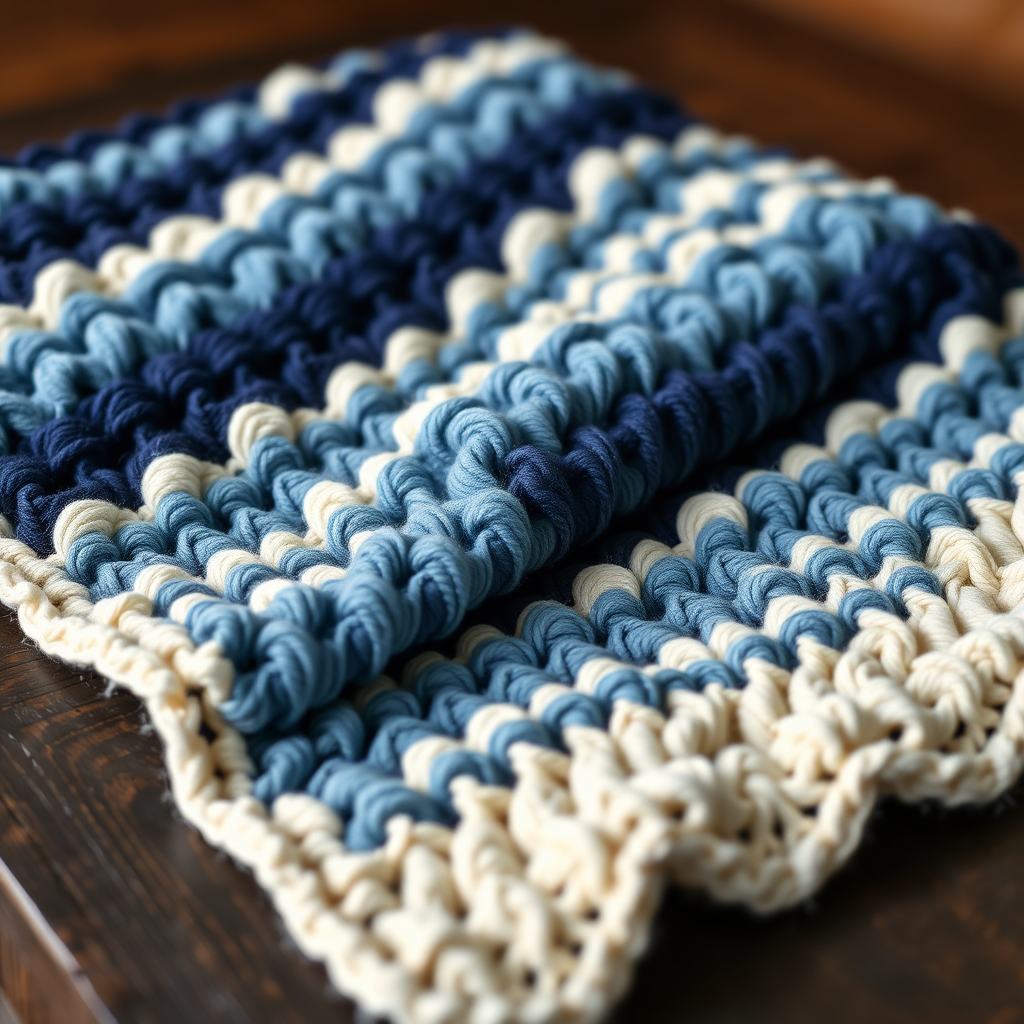 Serene Waves Ribbed Ripple Blanket Free Pattern