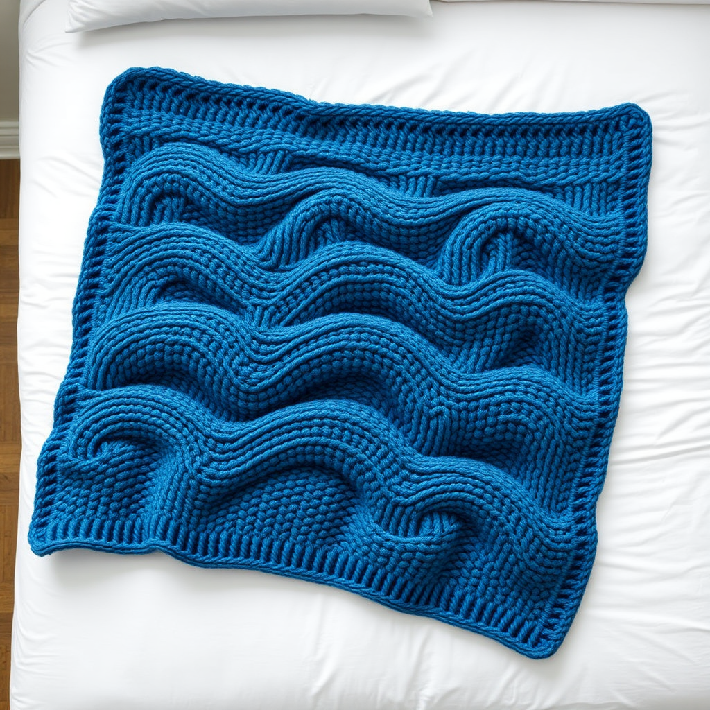 The Sculpted Waves Chunky Blanket Free Pattern
