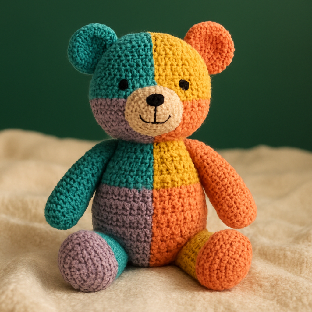 Whimsical Patchwork Teddy Bear Free Pattern