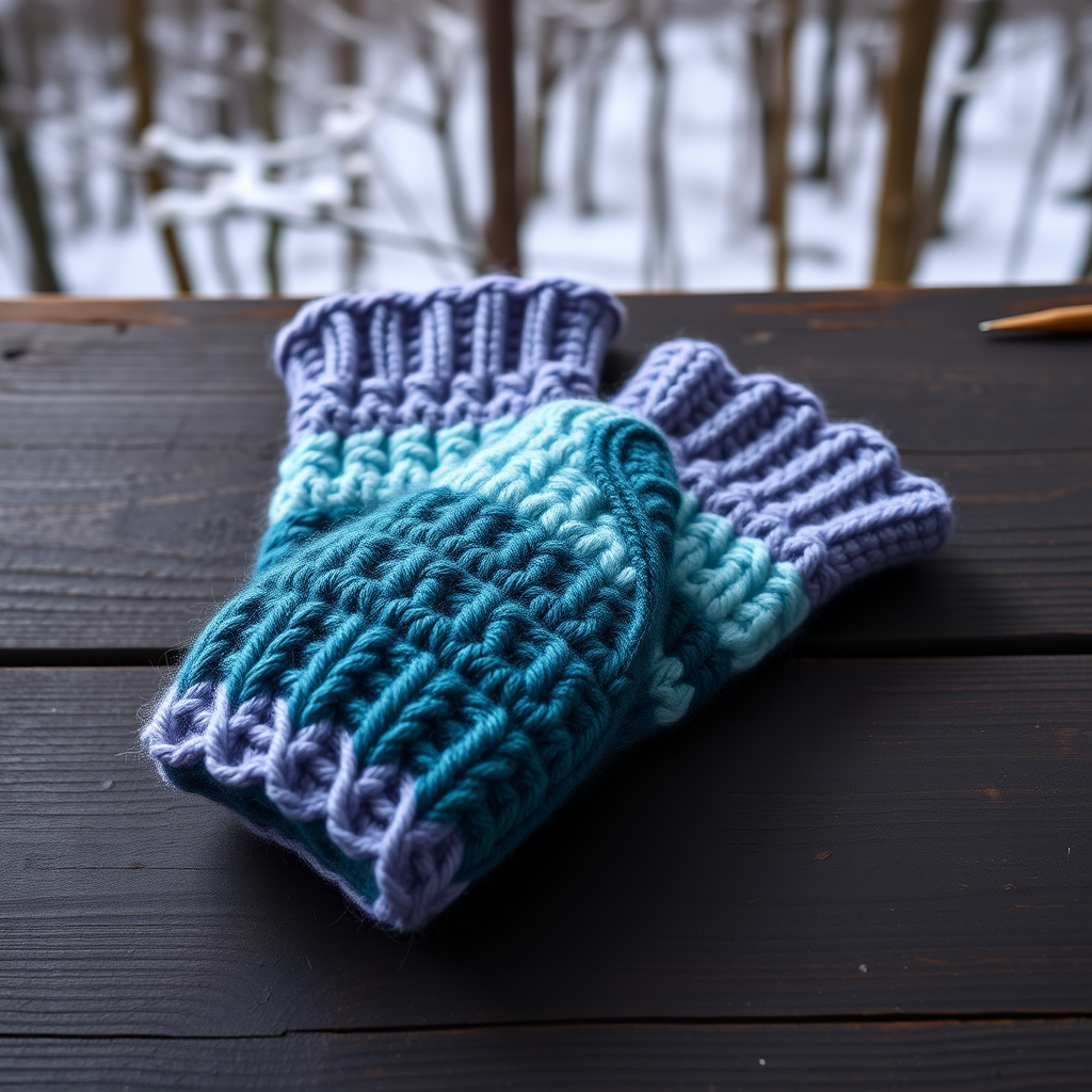 Aurora Ridge Fingerless Mitts Free Pattern