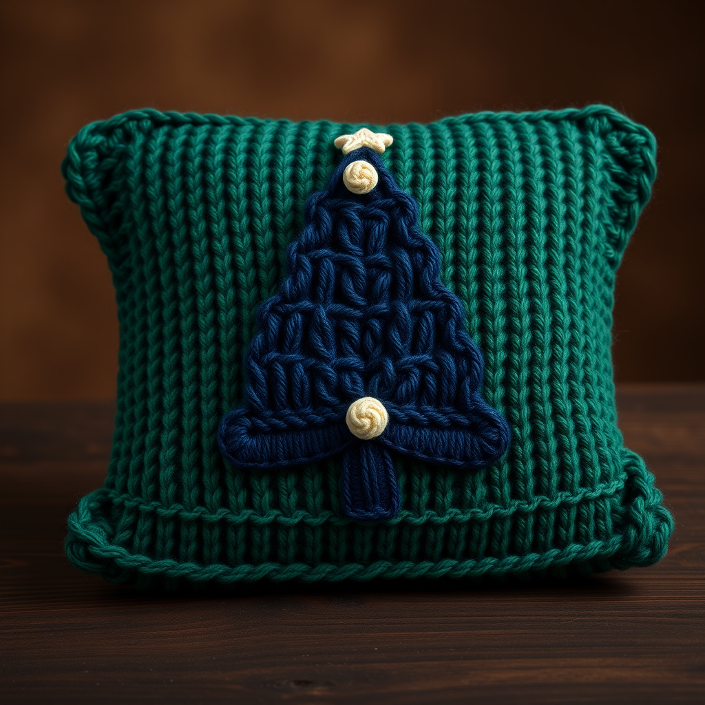 Evergreen Starry Night Knit Pillow Free Pattern